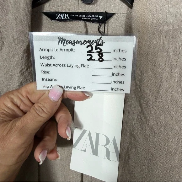 Zara Belted Textured Women's Long Sleeve Kimono Jacket In Beige/Tan Size M/L NWT - Picture 5 of 16